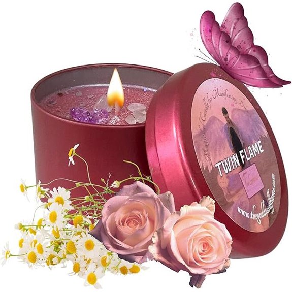 Twin Flame Love Ritual Candle with Crystals