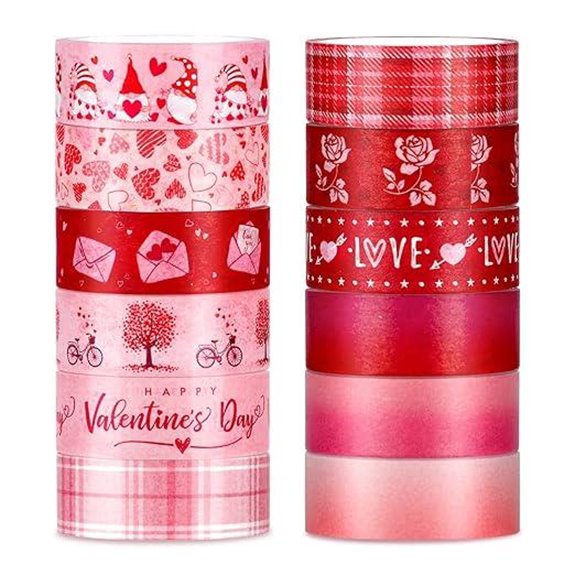 Whaline Valentine Washi Tape with Hearts and Gnomes