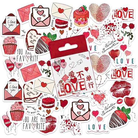 Love Theme Scrapbook Stickers for Valentine's Day