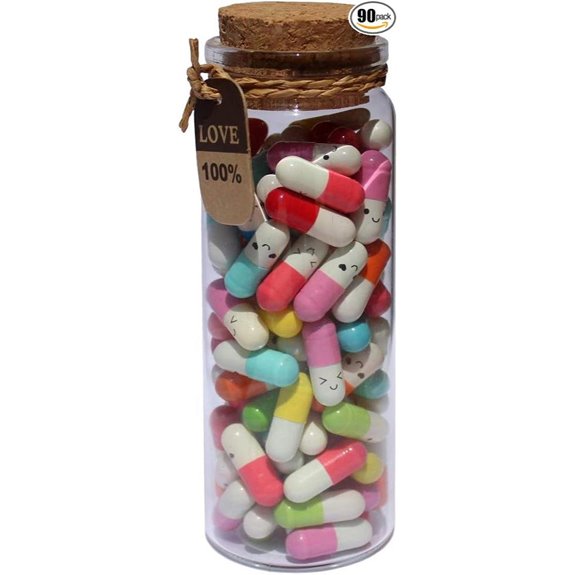 Infmetry Valentine Notes in Glass Bottle (90pcs)