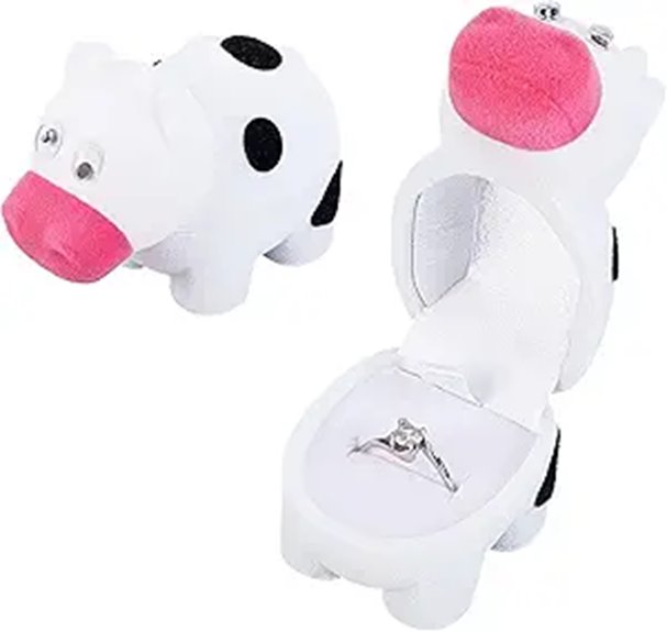 CHGCRAFT Velvet Cow Ring Box (2 Pack)
