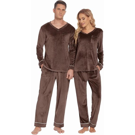 Ekouaer Couples Velvet Pajama Sets for Men & Women