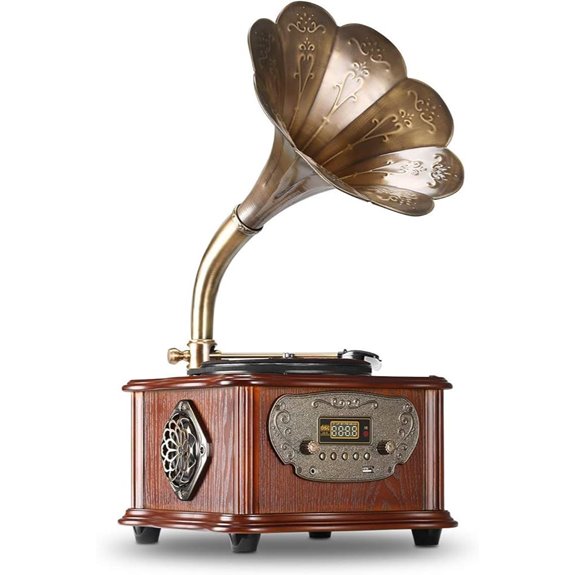 Retro Turntable Phonograph with Built-in Speaker