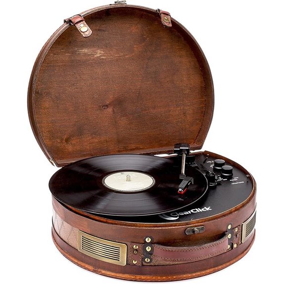 ClearClick Vintage Wooden Bluetooth Turntable