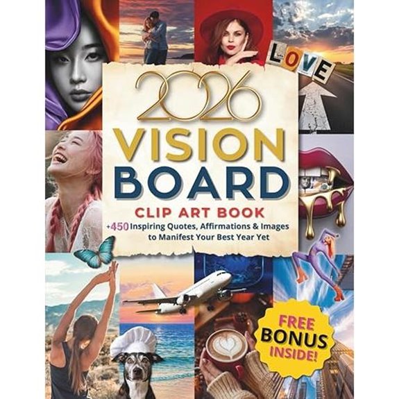 2026 Vision Board Clip Art Book with Quotes