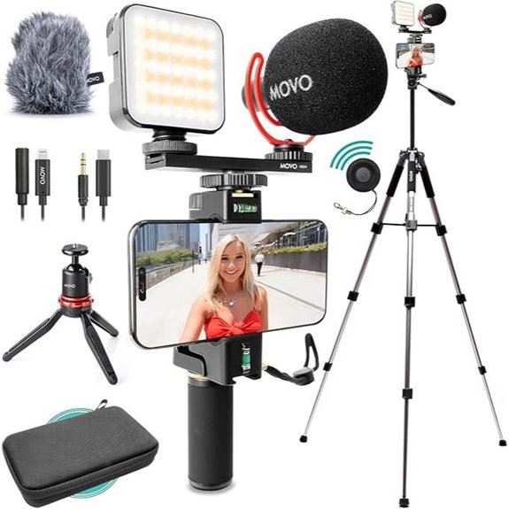 Movo iVlogger-PRO Vlogging Kit with Tripod and Mic