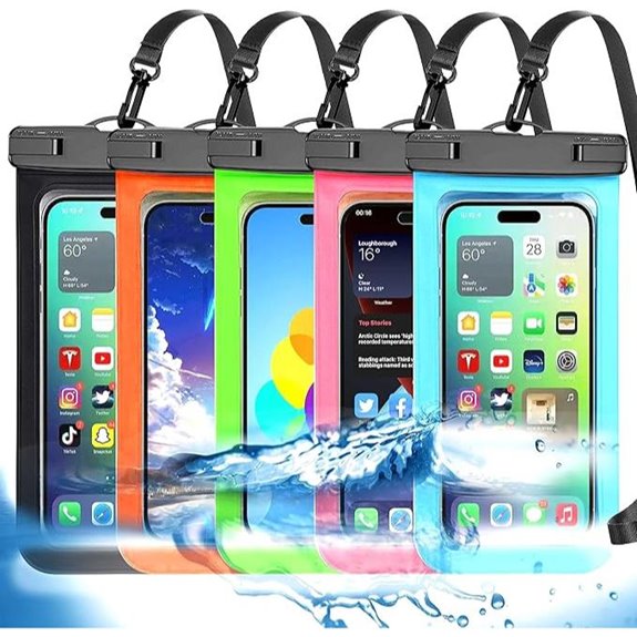 Famoby 5 Pack Waterproof Phone Pouches for Outdoor Use