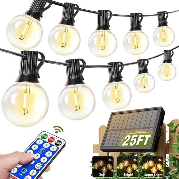 Nisocy 25FT Waterproof Solar String Lights with Remote