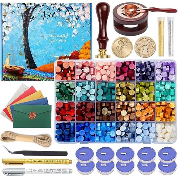 Comealltime Wax Seal Kit with Beads and Stamps