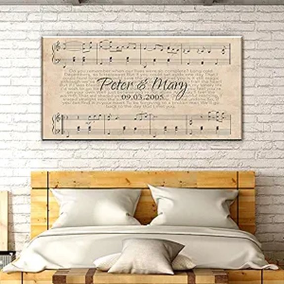 Personalized Song Lyrics Wall Art for Weddings