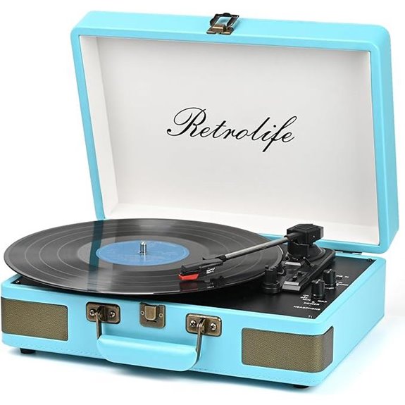 Portable Bluetooth Record Player with Built-in Speakers