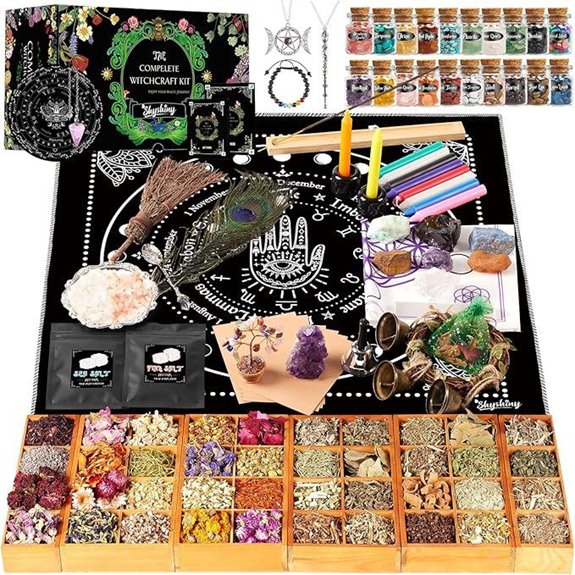 Witchcraft Supplies Kit with Herbs Crystals Candles