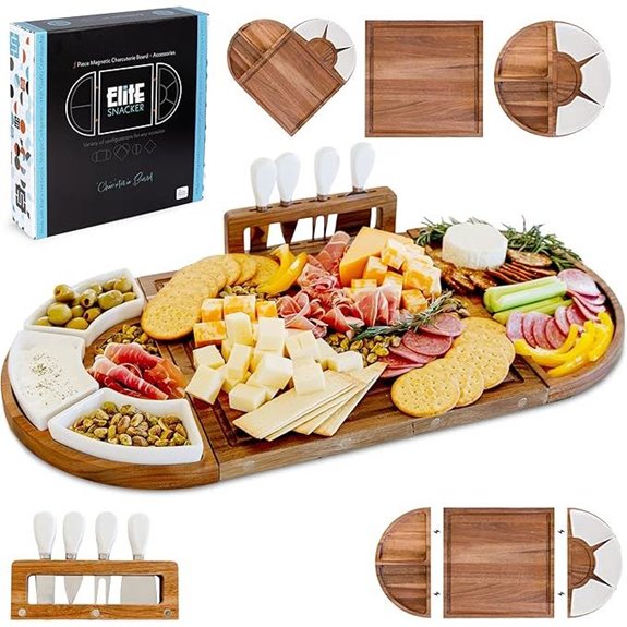 Large Wooden Charcuterie Board Set with Accessories