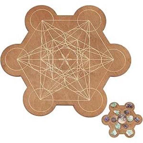 INFUNLY Wooden Crystal Grid Board for Stones and Decor