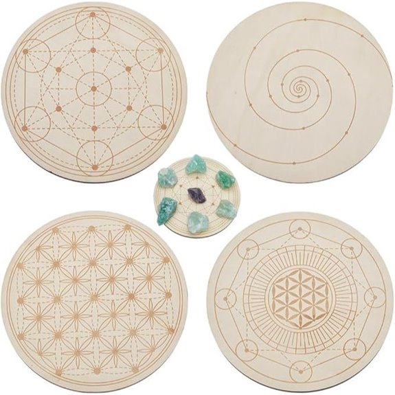 Origach Wooden Crystal Grids for Sacred Geometry Rituals
