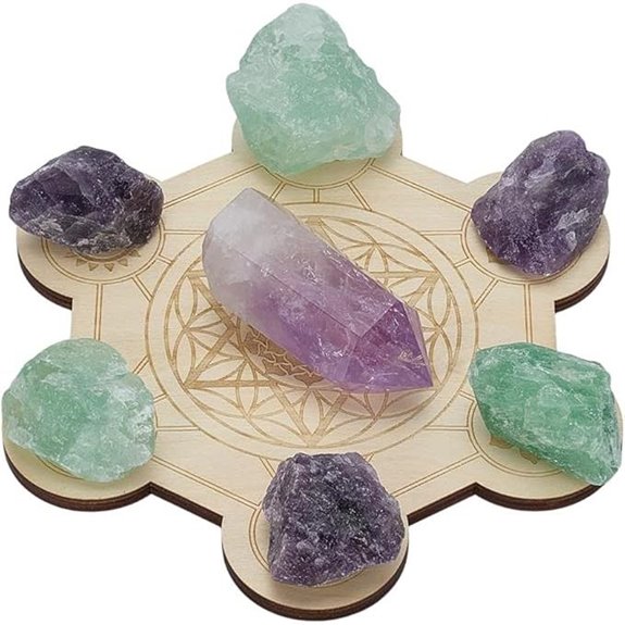 Fingerinspire Hexagon Wooden Crystal Grid Board