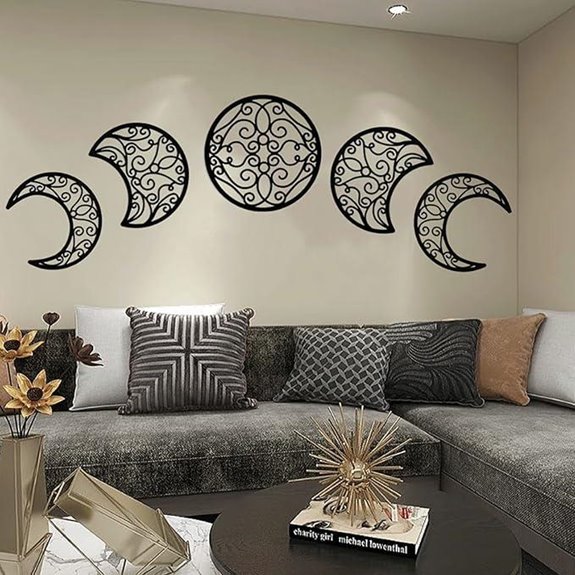 ASMANNA 5-Piece Wooden Moon Wall Decor Set