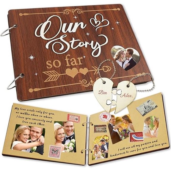 Anniversary Wooden Scrapbook Kit with Vintage Stickers