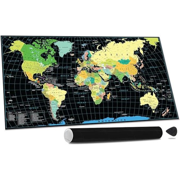 Travel Map Poster 27x16 Inch World Tracker Art