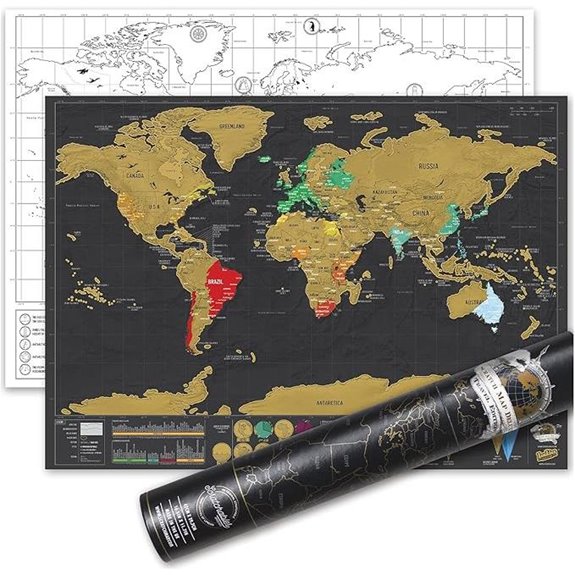 Luckies Scratch Map - World Travel Wall Poster