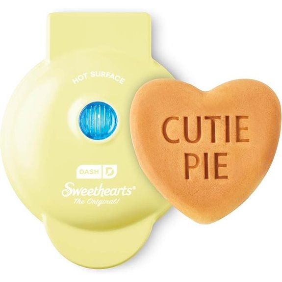 DASH Mini Heart Waffle Maker Nonstick Yellow