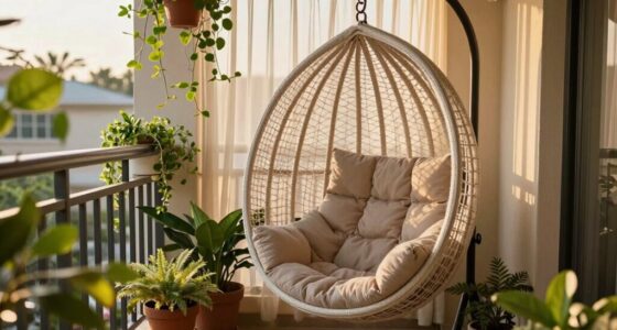 balcony romance with egg chair