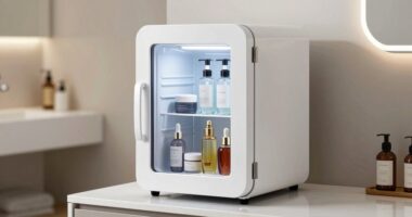 compact skincare and beverage storage