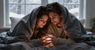 cozy winter couples blanket