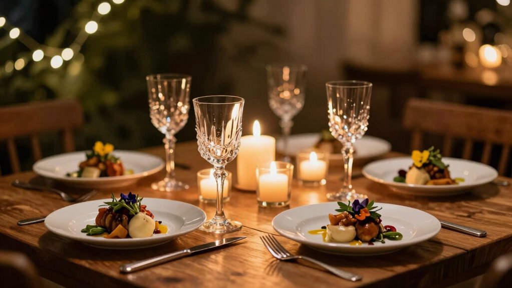 create intimate dinner ambiance