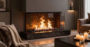 luxurious indoor fireplace ambiance