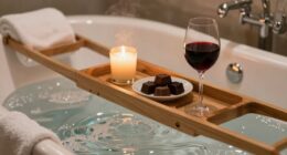 romantic bath caddy tray
