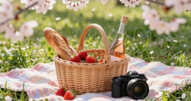 springtime romantic outdoor dining
