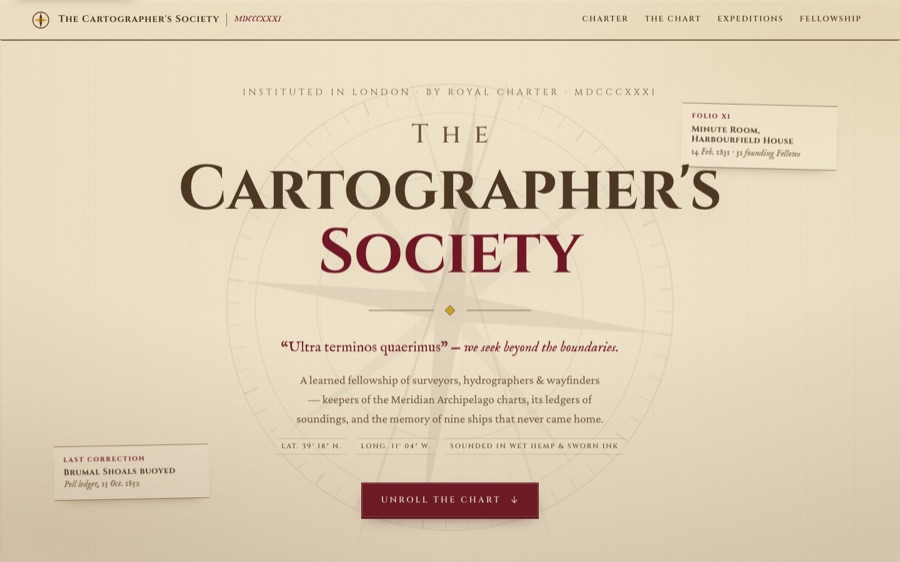 The Cartographer's Society — est. 1831 (FABLE/175)